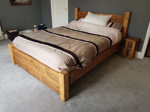 Rustic Pine Plank Bed Bedroom Beds, Rustic Pine King Size Bed